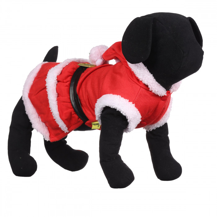 Праздничный новогодний костюм для собак девочек "Новогодний", красный, размер S
