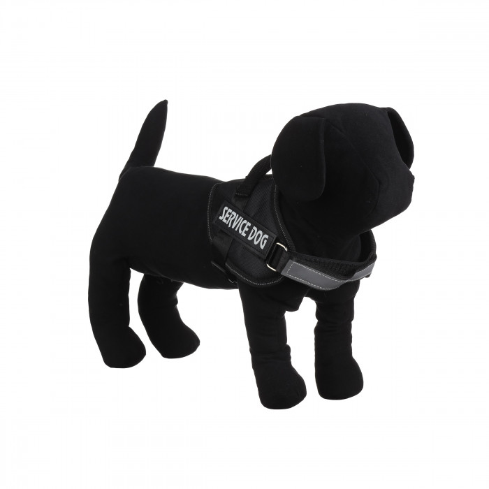 Регулированная усиленная шлея для собак Service Dog, черная, размер 2XL