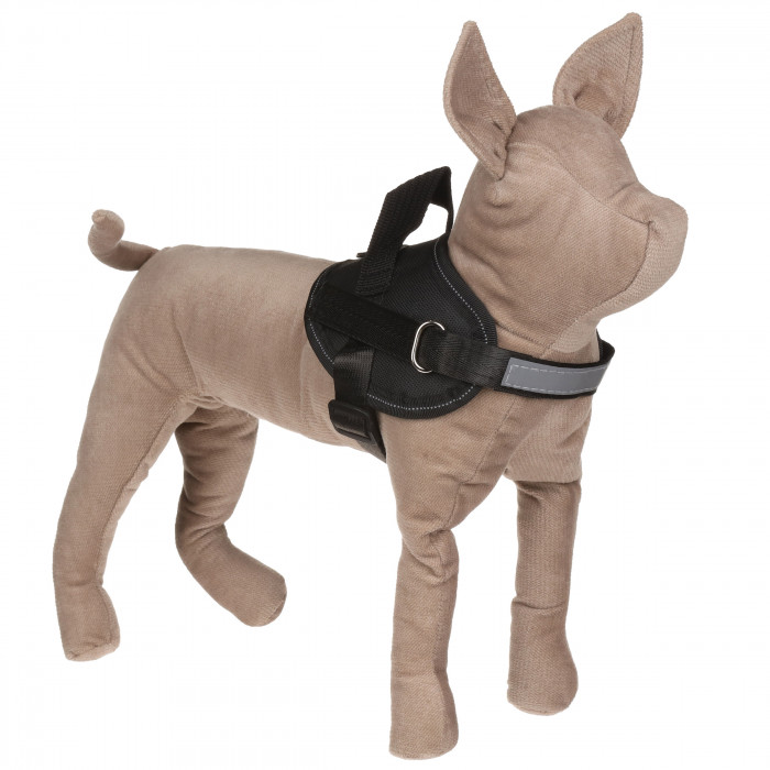 Регульована посилена шлея для котів та кішок Service Dog, чорна, розмір S