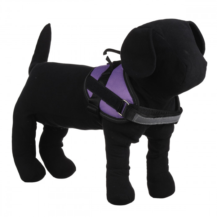 Регульована посилена шлея для котів та кішок Service Dog, фіолетова, розмір S