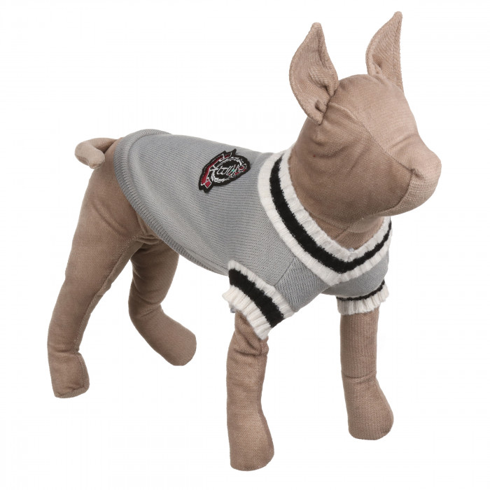 Осенний классический жилет для собак "V-вырез", серый, размер M