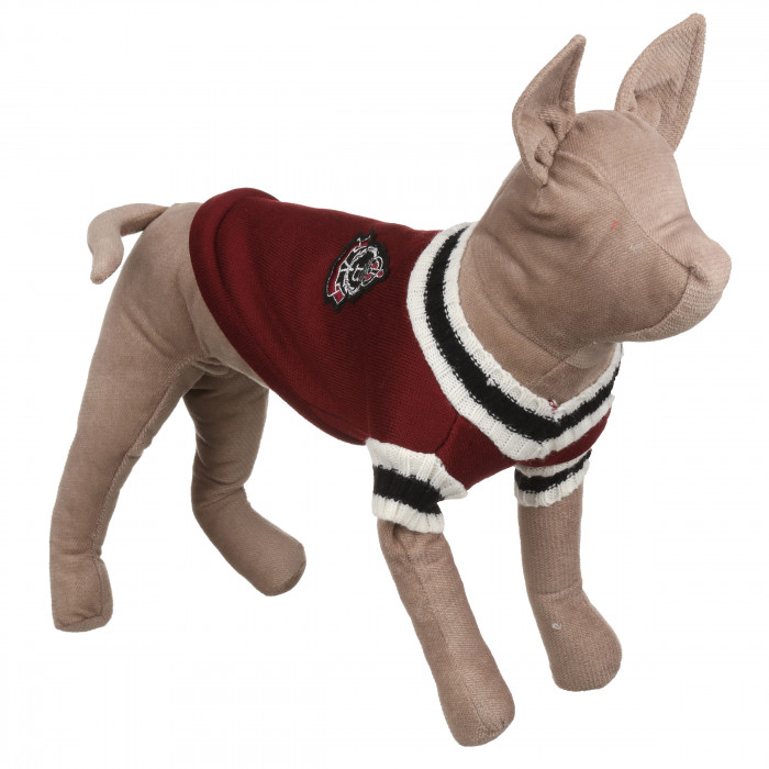 Осенний классический жилет для собак "V-вырез", красный, размер L