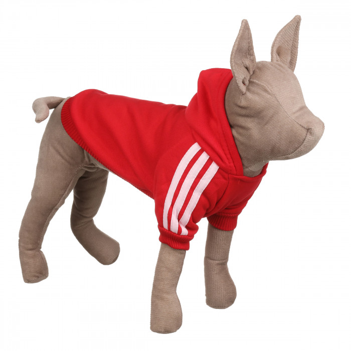 Осінньо-весняна однотонна толстовка для котів та кішок "Спорт", червона, розмір 4XL