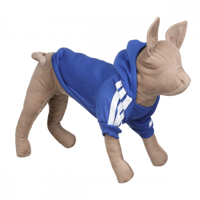 Осінньо-весняна однотонна толстовка для котів та кішок "Спорт", синя, розмір 3XL