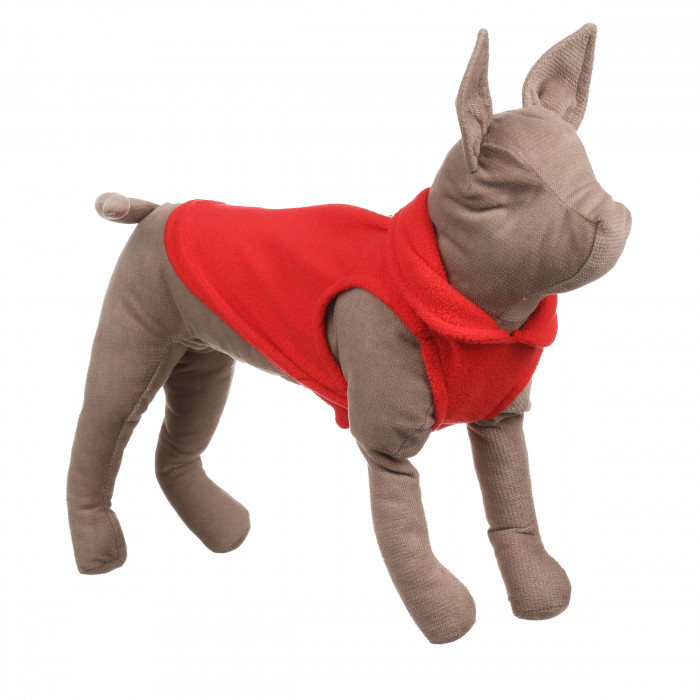 Осеннее-весенний жилет для котов и кошек с кольцом "Однотон", красный, размер S