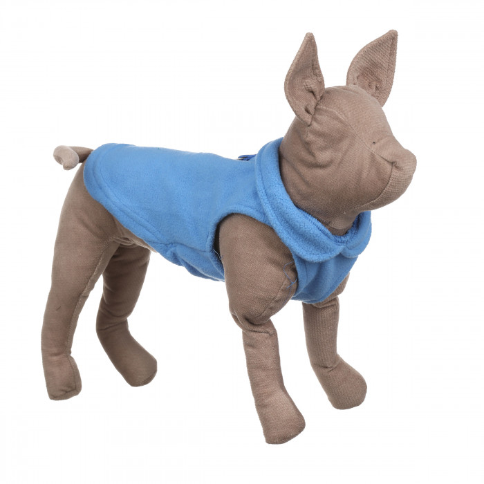 Осеннее-весенний жилет для котов и кошек с кольцом "Однотон", голубой, размер 2XL