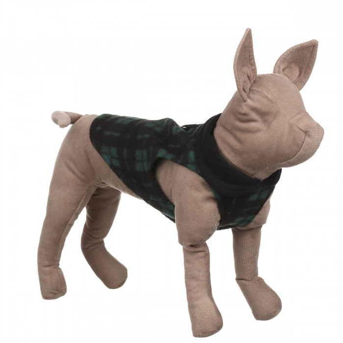 Осінньо-весняний жилет для котів та кішок з кільцем "Клітинка", зелений, розмір M