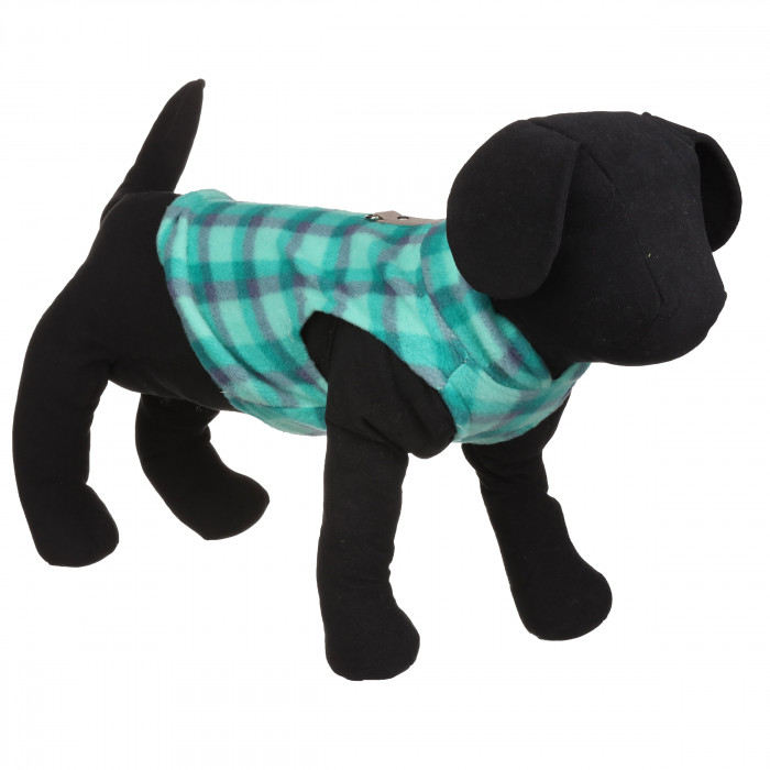 Осінньо-весняний жилет для котів та кішок з кільцем "Клітинка", блакитний, розмір M