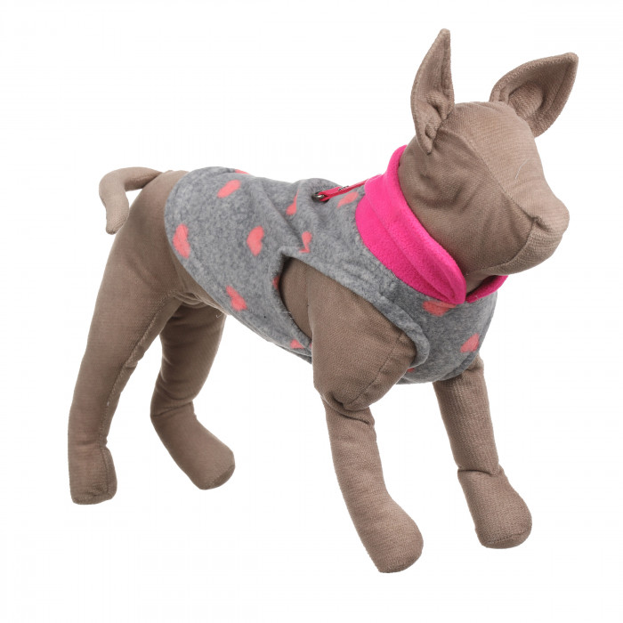 Осінньо-весняний жилет для котів та кішок з кільцем "Малюнок", сердечка, розмір S