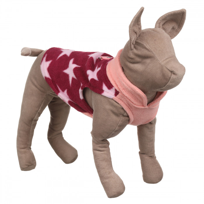 Осінньо-весняний жилет для котів та кішок з кільцем "Двоколірна", бордовий, розмір M