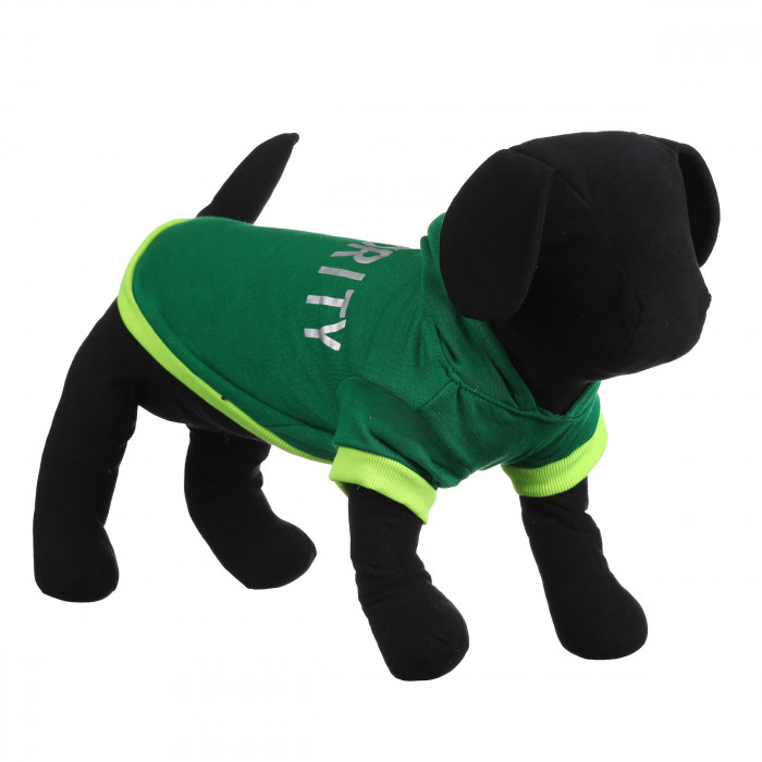Осеннее весеннее тонкое худи для собак "Security", зеленое, размер L