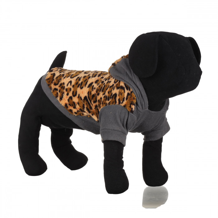 Осіннє весняне тонке худі для собак "Леопард", оранжево-чорне, розмір S