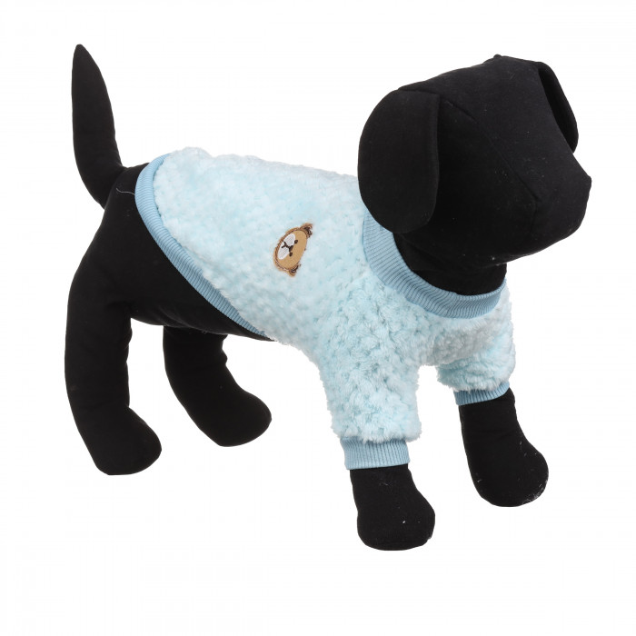 Осінньо-весняний в'язаний махровий светр для собак, блакитний, розмір XL