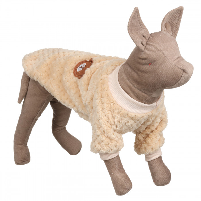 Осінньо-весняний в'язаний махровий светр для собак, бежевий, розмір XL