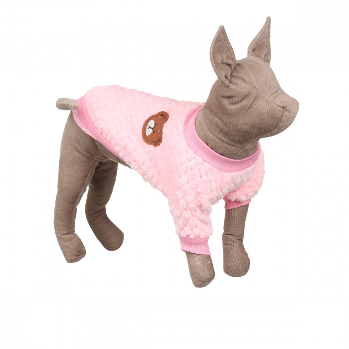 Осінньо-весняний в'язаний махровий светр для котів та кішок, рожевий, розмір S
