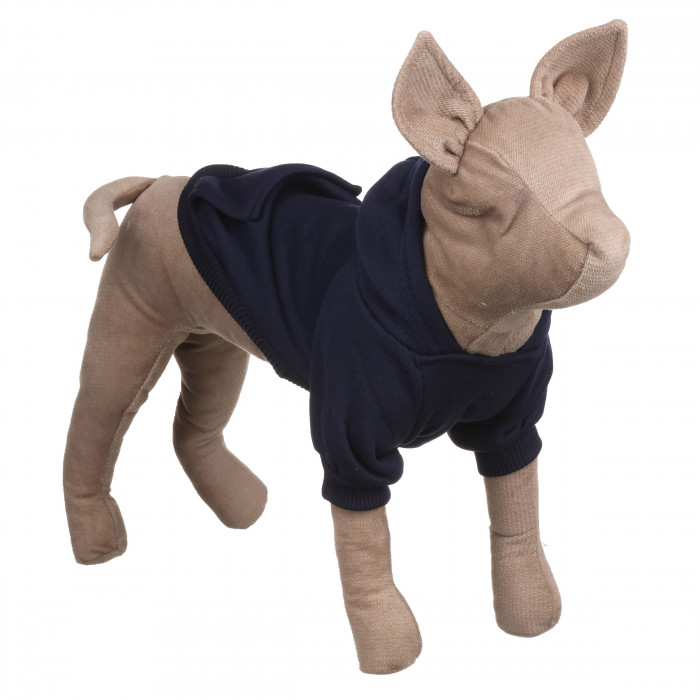 Осінньо-весняне худі з кишенею та капюшоном для котів та кішок "Однотон", синя, розмір 2XL