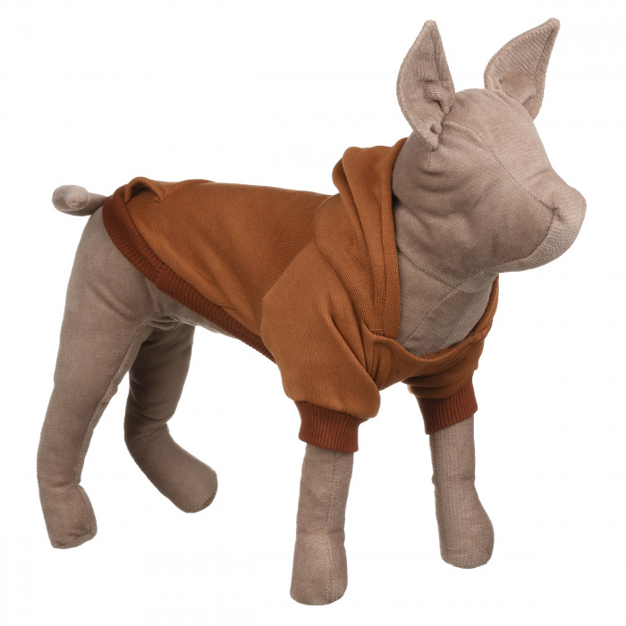 Осінньо-весняне худі з кишенею та капюшоном для котів та кішок "Однотон", коричнева, розмір M