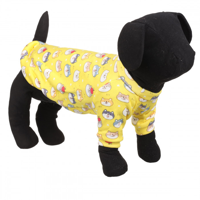 Осінньо-весняний пуловер для собак "Собачки", жовтий, розмір 2XL