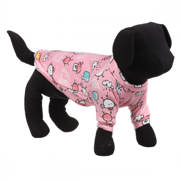 Осінньо-весняний пуловер для собак "Будиночки", рожевий, розмір L
