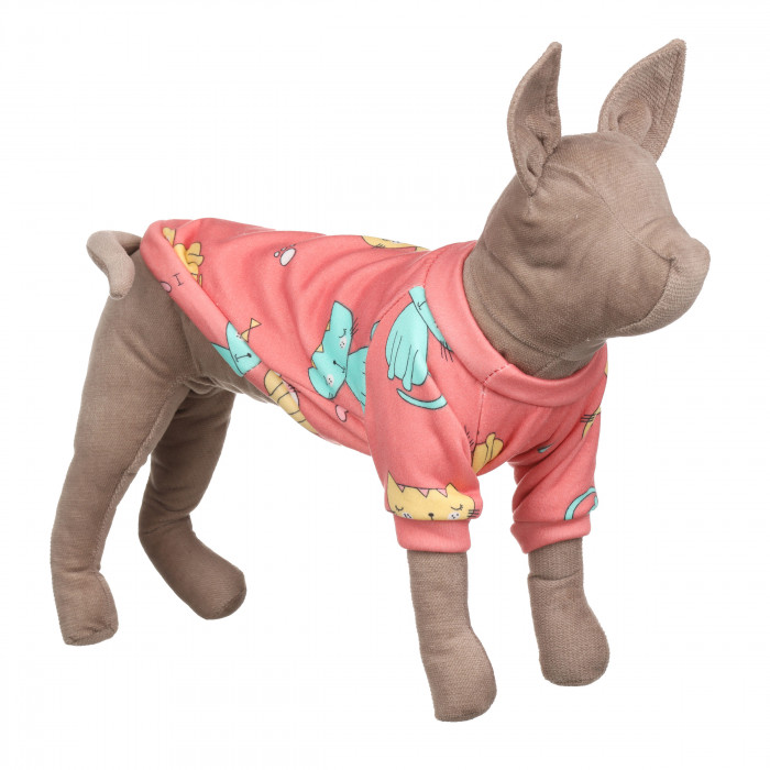 Осінньо-весняний пуловер для котів та кішок "Кошенята", рожевий, розмір M