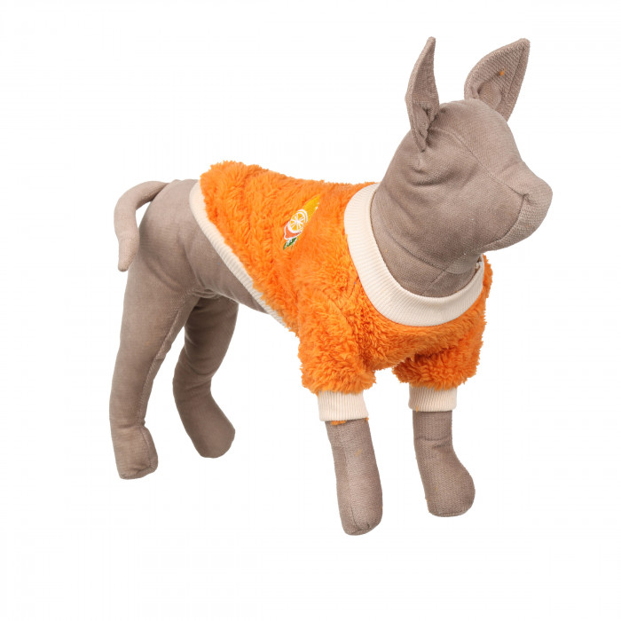 Осеннее-весенний махровый свитер для котов и кошек "Лимон", оранжевый, размер M