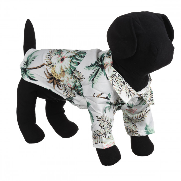 Літня гавайська сорочка для собак на море, біла, розмір M