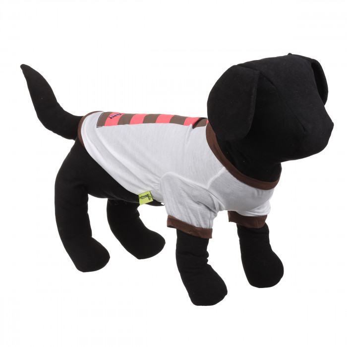 Літня футболка для собак "Краватка", біла, розмір S