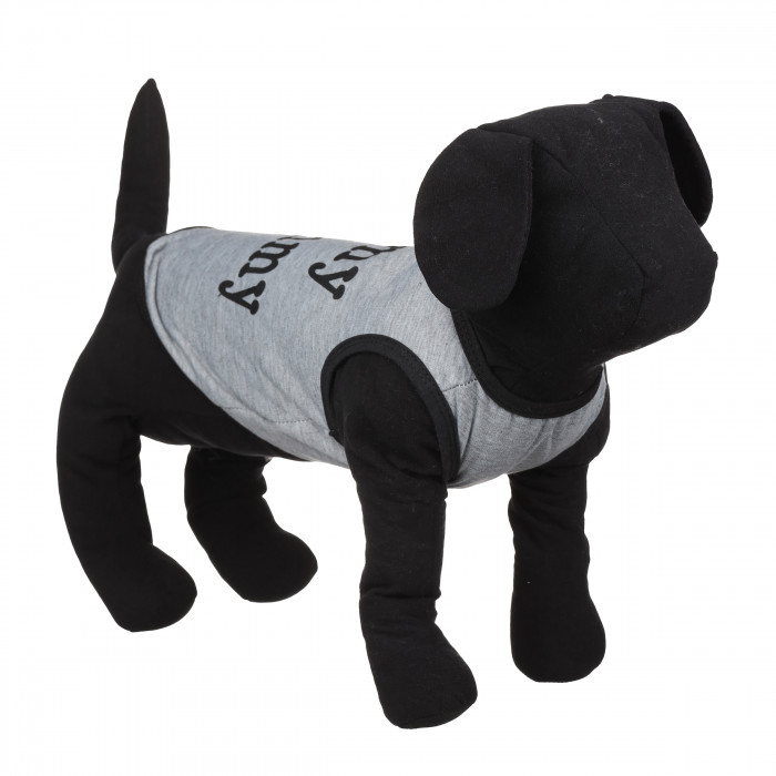 Тепла майка на флісі для собак "Я ЛЮБЛЮ СВОЮ МАМУ", сіра, розмір L