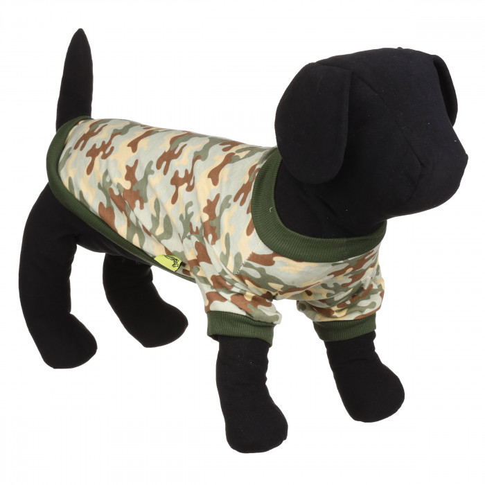 Літня тактична футболка для собак "Камуфляж", зелена, розмір M