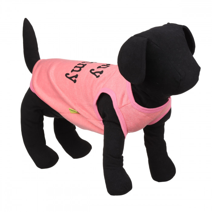 Тепла майка на флісі для собак "Я ЛЮБЛЮ СВОЮ МАМУ", рожева, розмір M