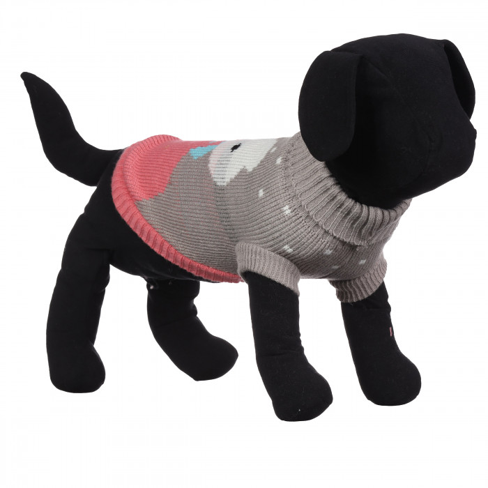 Теплий зимовий в'язаний акриловий светр для собак "Сірий заєць", розмір XS