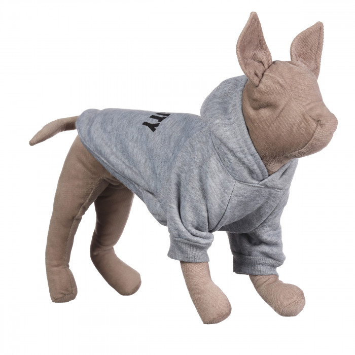 Осінньо-весняне худі для котів та кішок "Security" з капюшоном, сіре, розмір XS