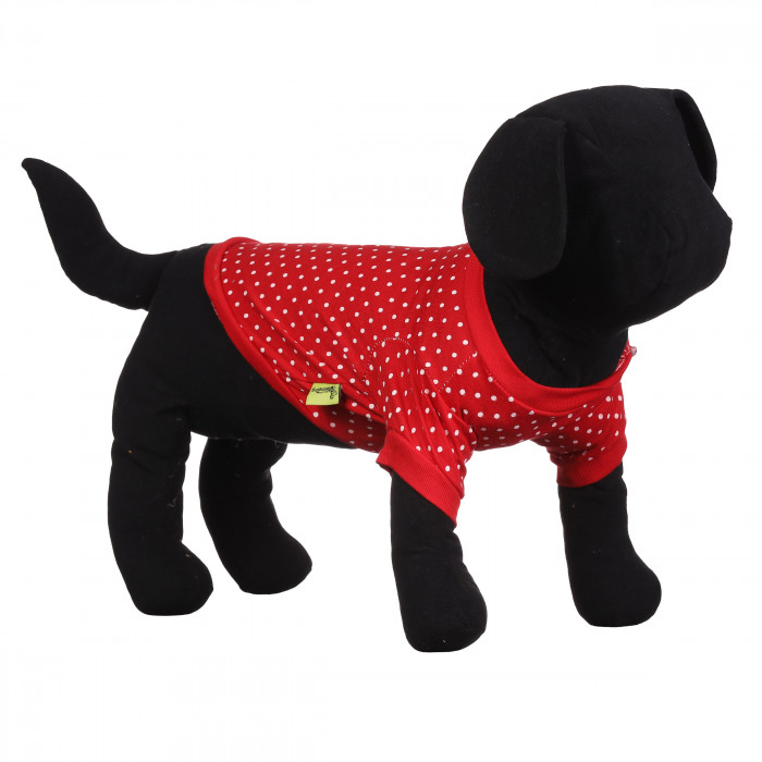 Демисезонный свитшот для котов и кошек "Горошек", красный, размер XS