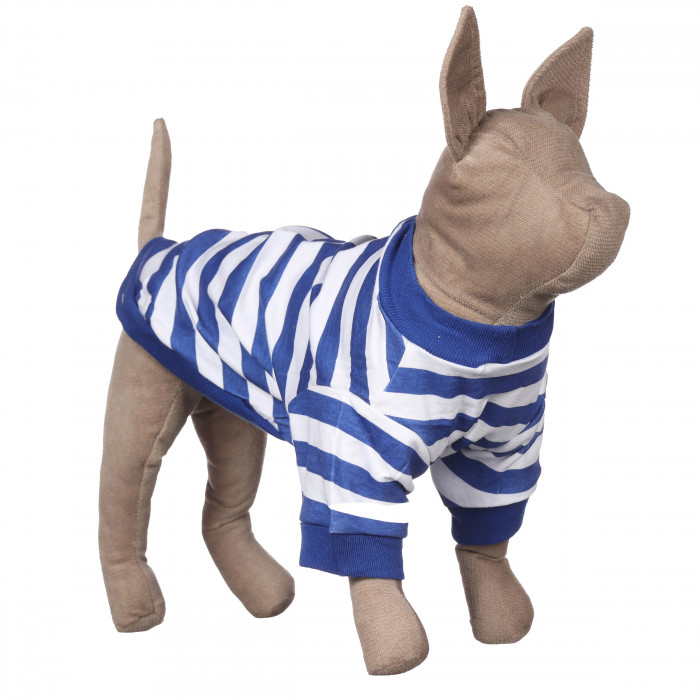 Демисезонный свитшот для котов и кошек "Моряк", сине-белый, размер XS