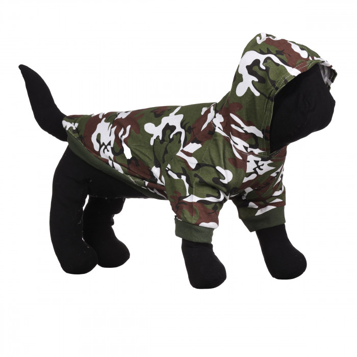 Демісезонне тонке худі для котів та кішок "Камуфляж", зелене, розмір XS