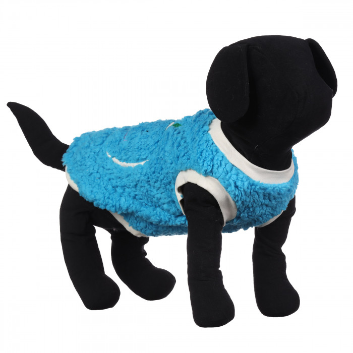 Зимняя флисовая жилетка для собак "Яблоко", синяя, размер XS