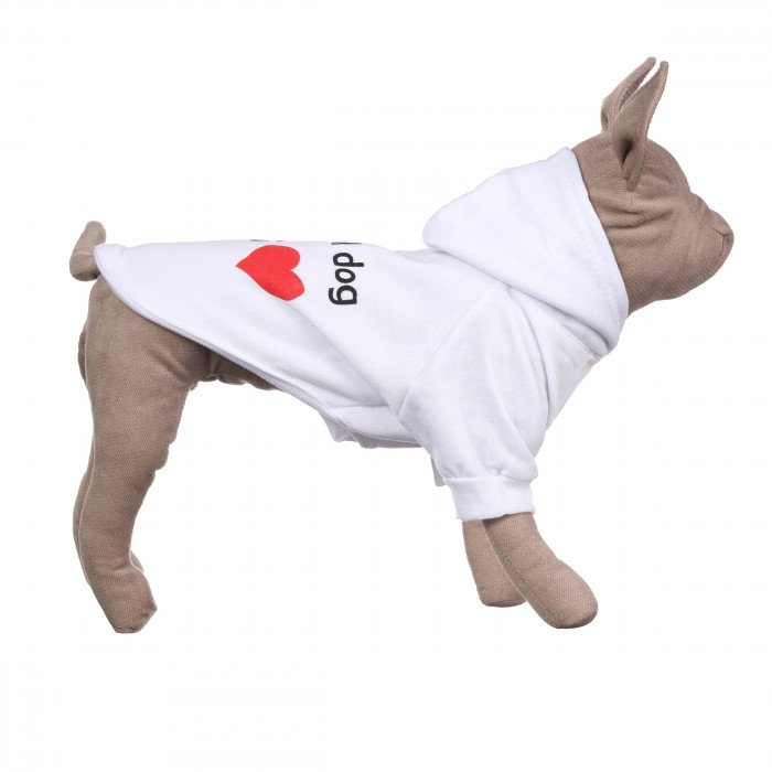 Осінньо-весняне худі для котів та кішок "Big Love", білий, розмір XS