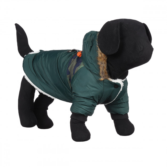 Тепла зимова курточка з капюшоном для собак "Jacket", зелена, розмір S