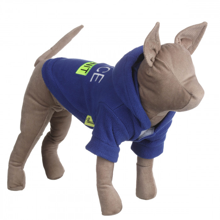 Зимова толстовка для котів та кішок на липучці "Polis" з капюшоном, синя, розмір XS