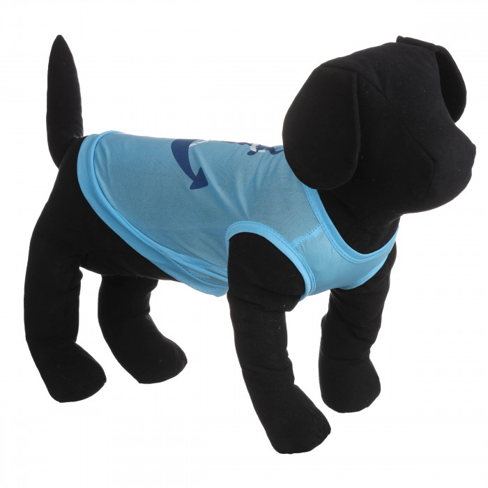 Літня майка з поліестеру для собак "Якір", блакитна, розмір XS