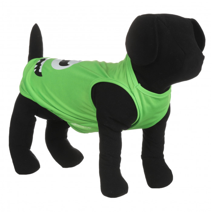 Літня тонка майка для собак "Монстр", зелена, розмір XS