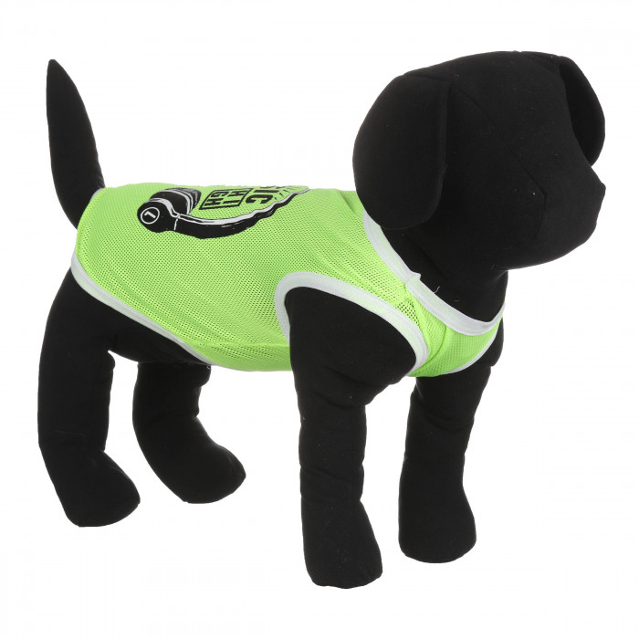 Літня тонка сітчаста майка для собак "Music", зелена, розмір XS