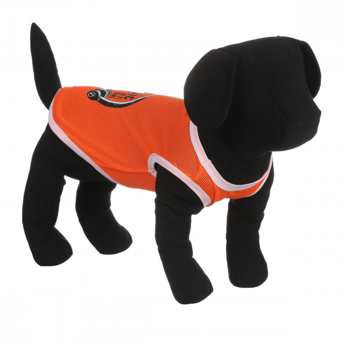 Літня тонка сітчаста майка для собак "Music", помаранчева, розмір XS