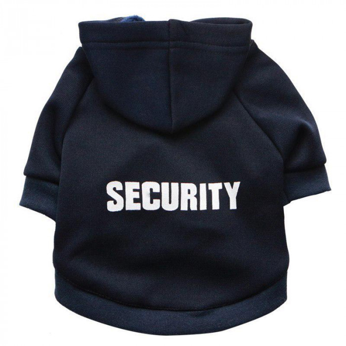 Осінньо-весняне худі для собак "Security" з капюшоном, чорне, розмір XL