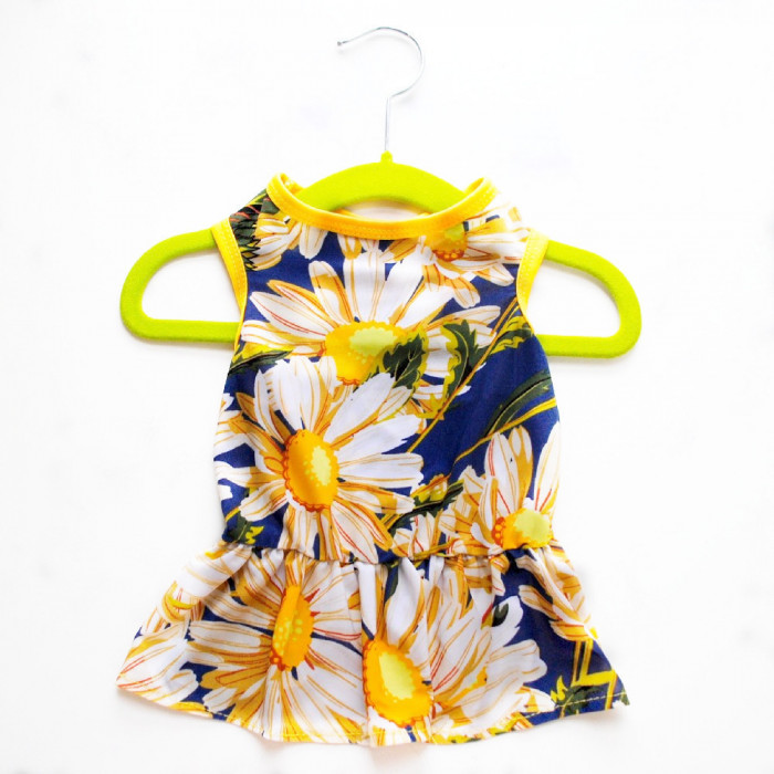 Летнее тонкая платье для собак "Цветок 3", разноцветное, размер M