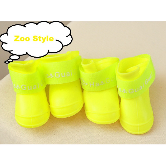 Демісезонні гумові чоботи для собак водонепроникні "Rain", жовті, розмір 2