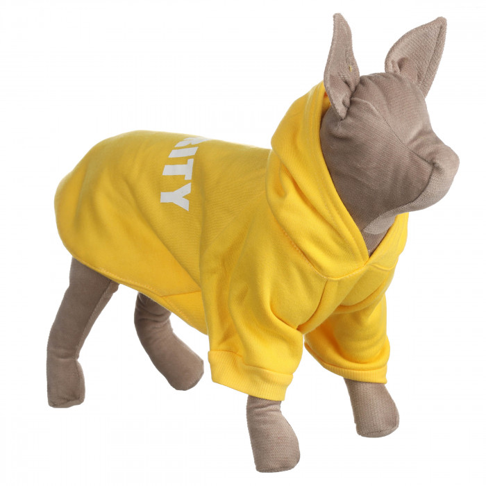 Осінньо-весняне худі для собак "Security" з капюшоном, жовте, розмір S