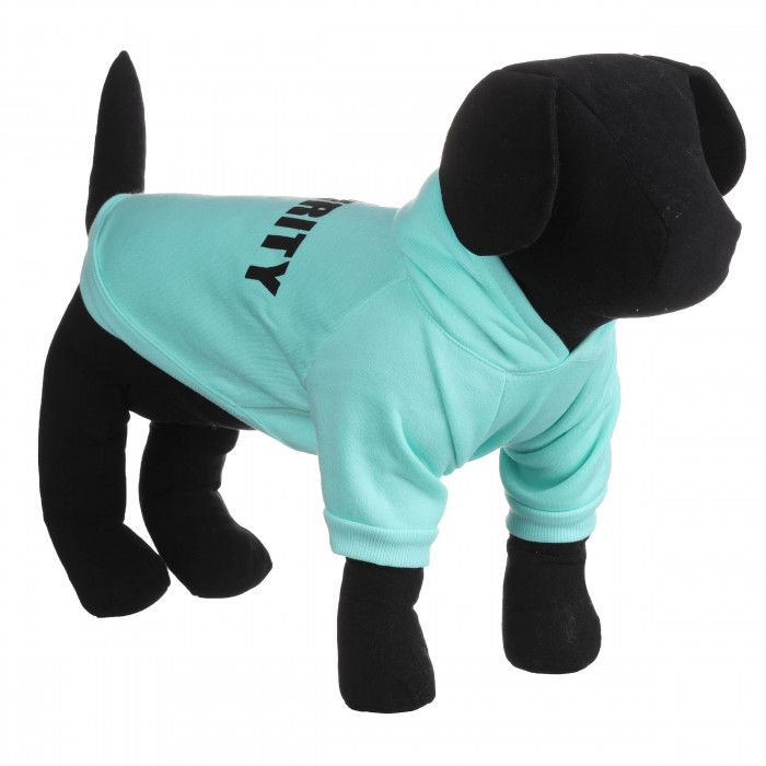 Осеннее-весеннее худи для собак "Security" с капюшоном, бирюзовое, размер M