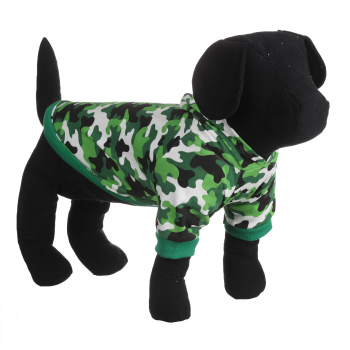 Осінньо-весняне худі для собак "Камуфляж" з капюшоном, світло-зелене, розмір XL