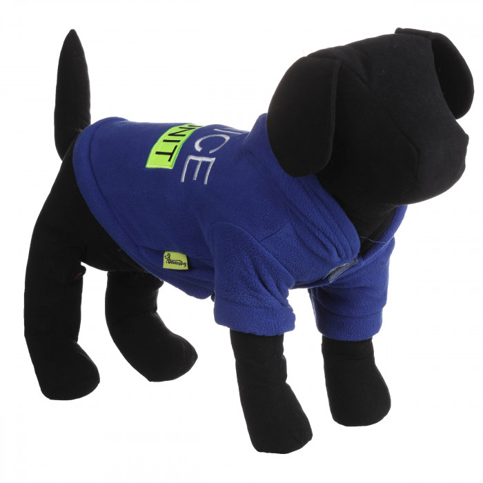 Зимняя толстовка для собак на липучке "Polis" с капюшоном, синее, размер M